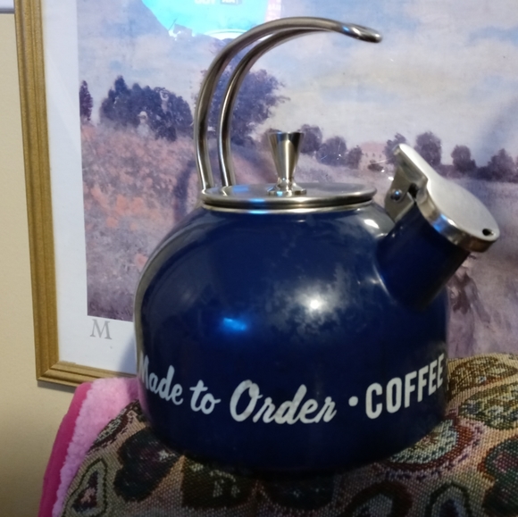 🏫☕KATE SPADE N.Y. BLUE TEA KETTLE🍵COLLECTIBLE VINTAGE CLOSEOUT. - Picture 14 of 16